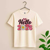 Hello 2026 Pink Daisy T Shirt, Cute Floral New Year Graphic Tee, Trendy Unisex T-Shirt S-5XL