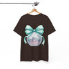Disco Ball Bow T Shirt, Mint Ribbon Holiday Graphic Tee, New Year Party Unisex T-Shirt S-5XL
