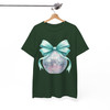 Disco Ball Bow T Shirt, Mint Ribbon Holiday Graphic Tee, New Year Party Unisex T-Shirt S-5XL