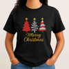 Merry Christmas Glitter Tree T Shirt, Festive Holiday Graphic Tee, Classic Unisex Christmas T-Shirt S-5XL