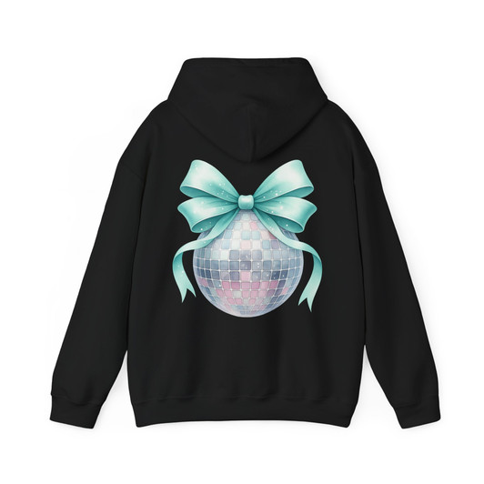 Disco Ball Bow T Shirt, Mint Ribbon Holiday Graphic Tee, New Year Party Unisex Hoodie S-5XL