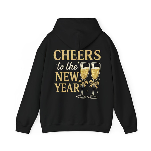 Cheers To The New Year Shirt, Champagne Glass NYE Party Outfit Hoodie S-5XL