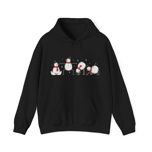 Funny Snowman Yoga Christmas Shirt, Cute Winter Holiday Yoga Tee, Minimalist Festive Design Hoodie S-5XL