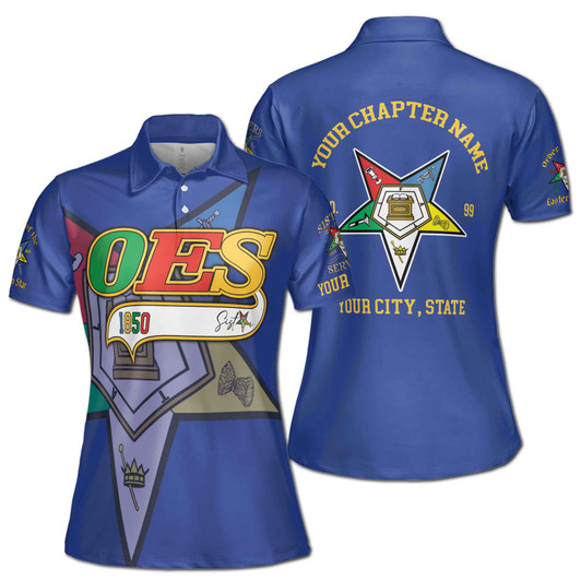 Customized Multi-color OES 1850 Order Of Eastern Star Women's Polo Shirt S-5XL