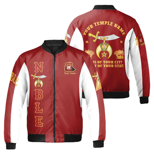 Customized Noble Shriners Temple Ancient Unisex Bomber Jacket S-5XL