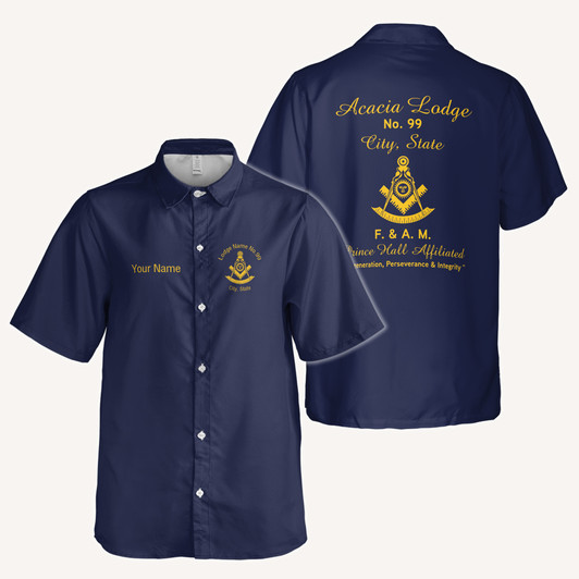 Personalized Past Master Mason Prince Hall Affiliated Button Down Shirt S-5XL