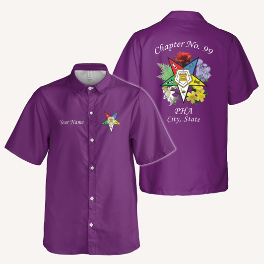 Customized OES Pentagon Down Floral Pattern Button Down Shirt S-5XL