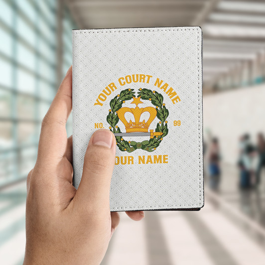 Custom Amaranth Symbol Floral Leather Passport Wallet