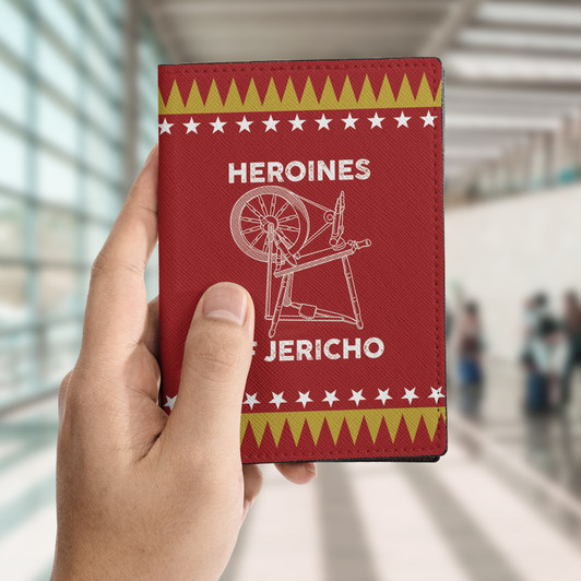 Custom Name Heroines Of Jericho Stars Pattern Red Leather Passport Wallet