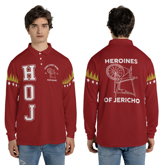 Customized Court Heroines of Jericho HOJ Long Sleeve Polo Shirt S-5XL
