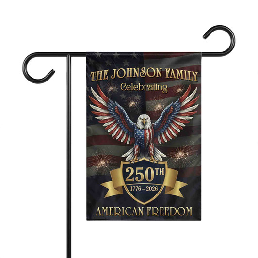 Personalized 250th Anniversary 1776-2026 Eagle Garden Flag