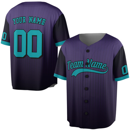 Custom Purple Black Baseball Jersey - Personalized Name, Team Name & Number - Adult, Youth & Kids