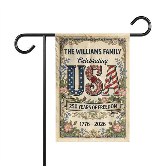 Personalized USA 250 Years of Freedom 1776-2026 Garden Flag