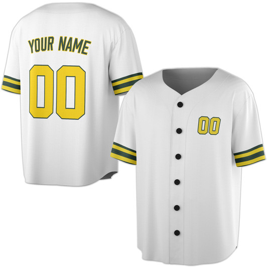 Custom Yellow Baseball Jersey – Minimalist Pattern, Personalized Name & Number – Adult, Youth, Kid