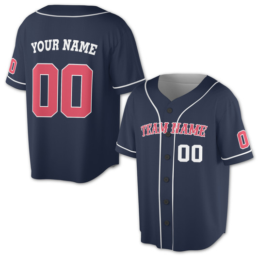 Custom Red  White Trim Baseball Jersey - Personalized Name & Number - Adult, Youth, Kid