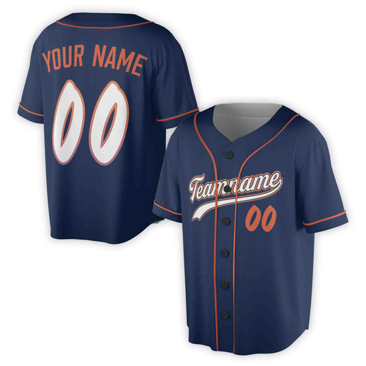 Custom Name, Team Name, Number Black & Orange Solid Pattern, Multicolor Baseball Jersey - Adult, Youth, Kid