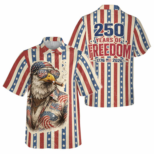 Vintage 250 Years of Freedom America Eagle Patriotic Button Down Shirt S-5XL