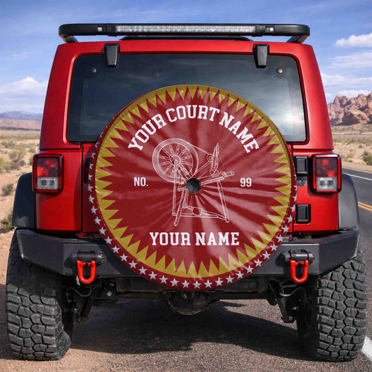 Custom Heroines of Jericho Symbol Mason Stars Red Yellow White Spare Tire Cover
