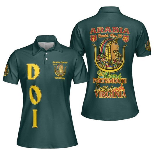 Personalized Court Name DOI Daughters Of Isis Shriners AEAONMS 3D Women Polo Shirt Size S-5XL