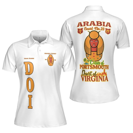 Personalized Name DOI York Rite Daughter Of Isis Masonic 3D Women's Polo Shirt Size S-5XL