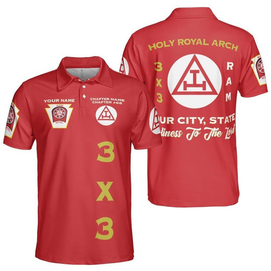 Custom Name Holy Royal Arch Masonry York Rite Freemasonry Masonic 3D Men's Polo Shirt S-5XL
