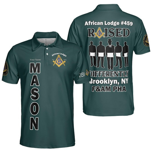 Personalized Lodge Name Raised Differntly F&AM PHA Prince Hall Affiliation Freemasonry 3D Men's Polo Shirt S-5XL