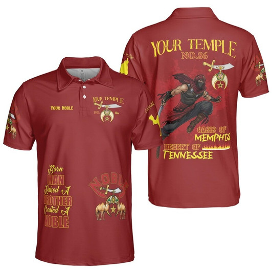 Personalized Temple Name Nobles Mystic Shrine AEAONMS Born Man Created A Noble Freemasonry 3D Men's Polo Shirt S-5XL