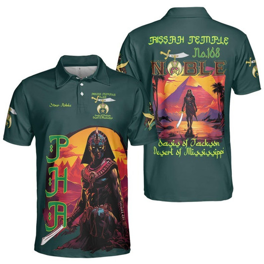 Custom Temple Name Nobles Mystic Shrine AEAONMS Sons Of The Desert Freemasonry 3D Men's Polo Shirt S-5XL