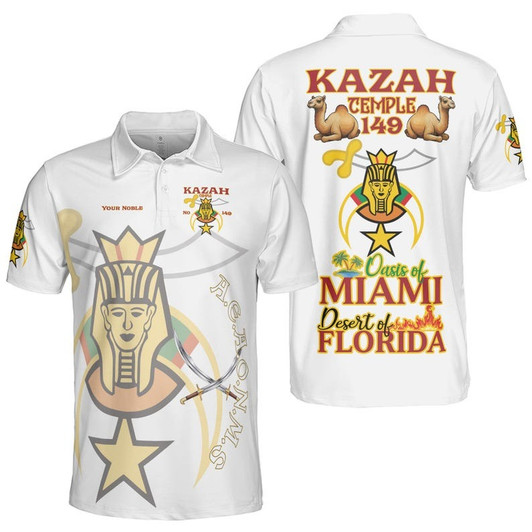 Personalized Temple Name NOBLE of the Mystic Shrine AEAONMS Freemasonry 3D Men's Polo Shirt S-5XL