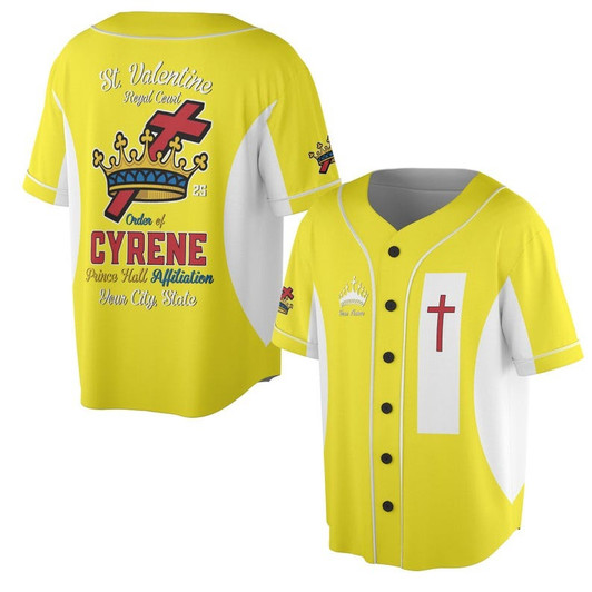 Personalized Court Name Order of the Cyrene Crusaders Prince Hall Affiliation 3D Baseball Jersey Shirt Size S-5XL