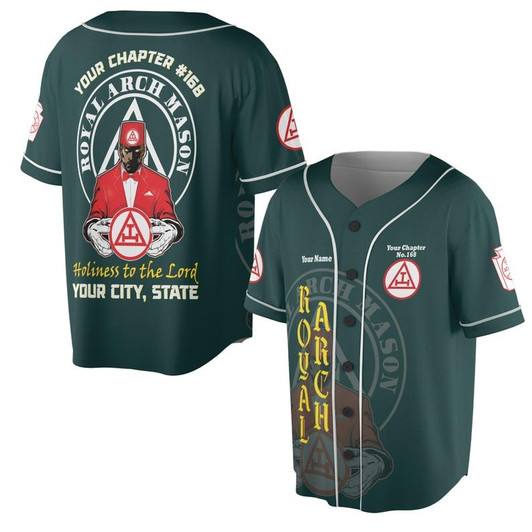 Custom Chapter Name Holy Royal Arch Mansonry PHA York Rite Freemason 3D Baseball Jersey Shirt Size S-5XL