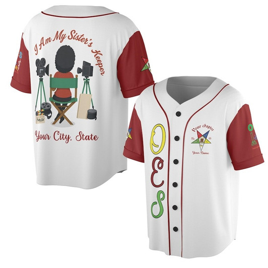 Custom Chapter Name OES Order Of The Eastern Star I Am My Sisters Keeper 3D Baseball Jersey Shirt Size S-5XL