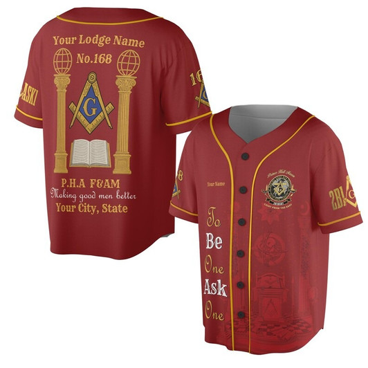Personalized Lodge Name Freemasonry Prince Hall PHA F&AM To Be One Ask One 3D Baseball Jersey Shirt Size S-5XL
