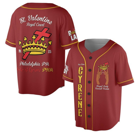 Personalized Court Name Order of the Cyrene Crusaders Royal Lady Baseball Jersey Shirt Size S-5XL