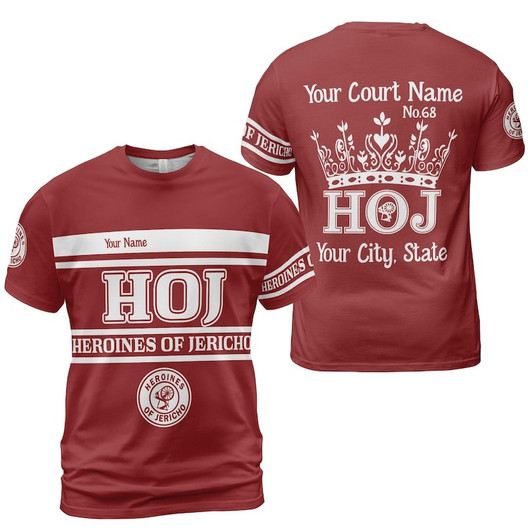 Personalized Court Name HOJ Heroines Of Jericho Sisterhood Freemason 3D T-shirt Size S-5XL