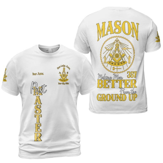 Personalized Name Past Master Making Men BETTER From the Ground Up Freemason 3D T-shirt Size S-5XLPersonalized Name Past Master Making Men BETTER From the Ground Up Freemason 3D T-shirt Size S-5XL