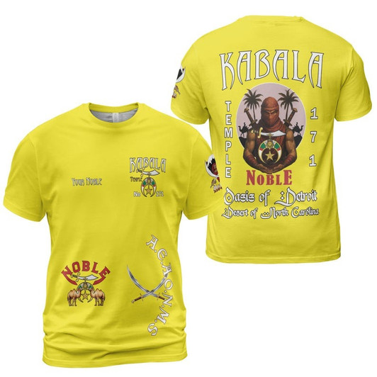 Custom Temple Name Nobles Mystic Shrine AEAONMS Desert Warrior Freemasonry 3D T-shirt Size S-5XL