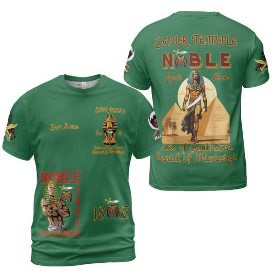 Custom Name Nobles 1893 Of The Mystic Shrine AEAONMS 3D T-shirt Size S-5XL