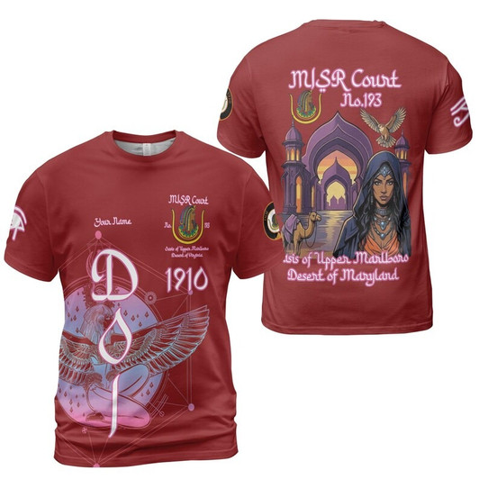 Personalized Court Name DOI Daughters Of Isis Purple Lady Shriners AEAONMS3D T-shirt Size S-5XL