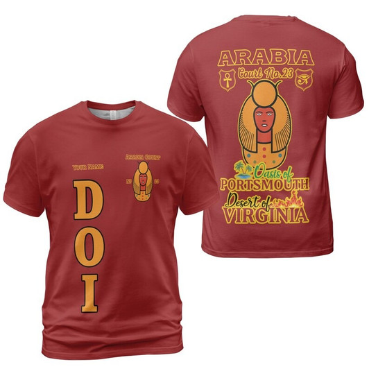 Personalized Name DOI York Rite Daughter Of Isis Masonic 3D T-shirt Size S-5XL