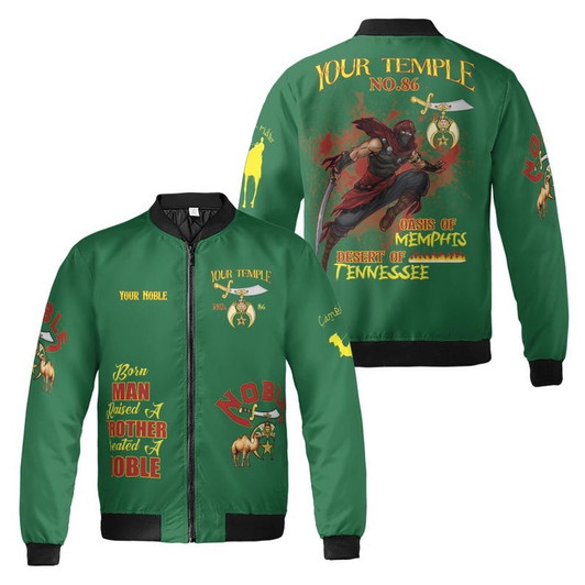 Personalized Temple Name Nobles Mystic Shrine AEAONMS Born Man Created A Noble Freemasonry 3D Bomber Jacket Size S-5XL