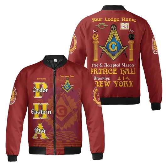 Personalized Lodge Name Freemasonry Prince Hall Making Good Men Better 3D Bomber Jacket Size S-5XL