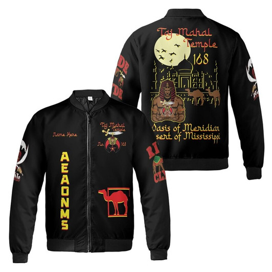 Custom Temple Name Nobles Mystic Shrine AEAONMS Temple Scene 3D Bomber Jacket Size S-5XL