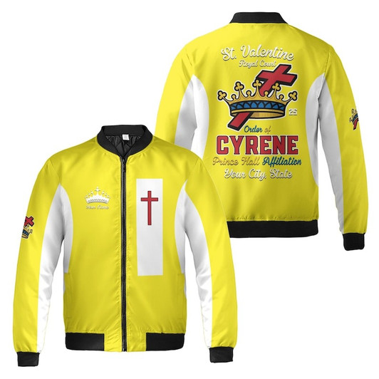 Personalized Court Name Order of the Cyrene Crusaders Prince Hall Affiliation 3D Bomber Jacket Size S-5XL