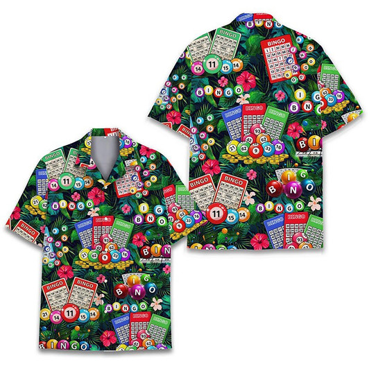 Funny Bingo Lucky Game Summer Party Hawaiian Shirt S-5XL