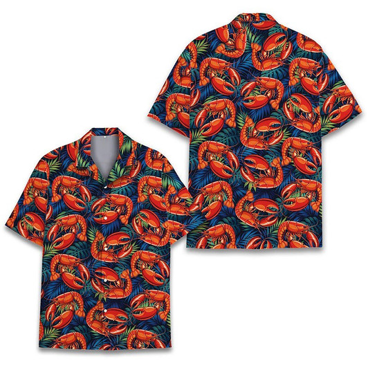 Lobster Seafood Crawfish Summer Beach Hawaiian Shirt S-5XL
