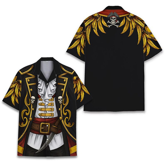 Funny Pirate Captain Costume Novelty Beach Hawaiian Shirt S-5XL