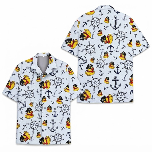 Funny Pirate Rubber Duck Hawaiian Shirt S-5XL