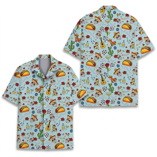 Mexican Fiesta Taco Tequila Cinco De Mayo Hawaiian Shirt S-5XL