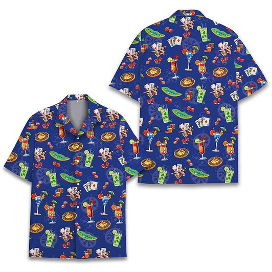 Casino Cocktails Vegas Poker Hawaiian Shirt S-5XL
